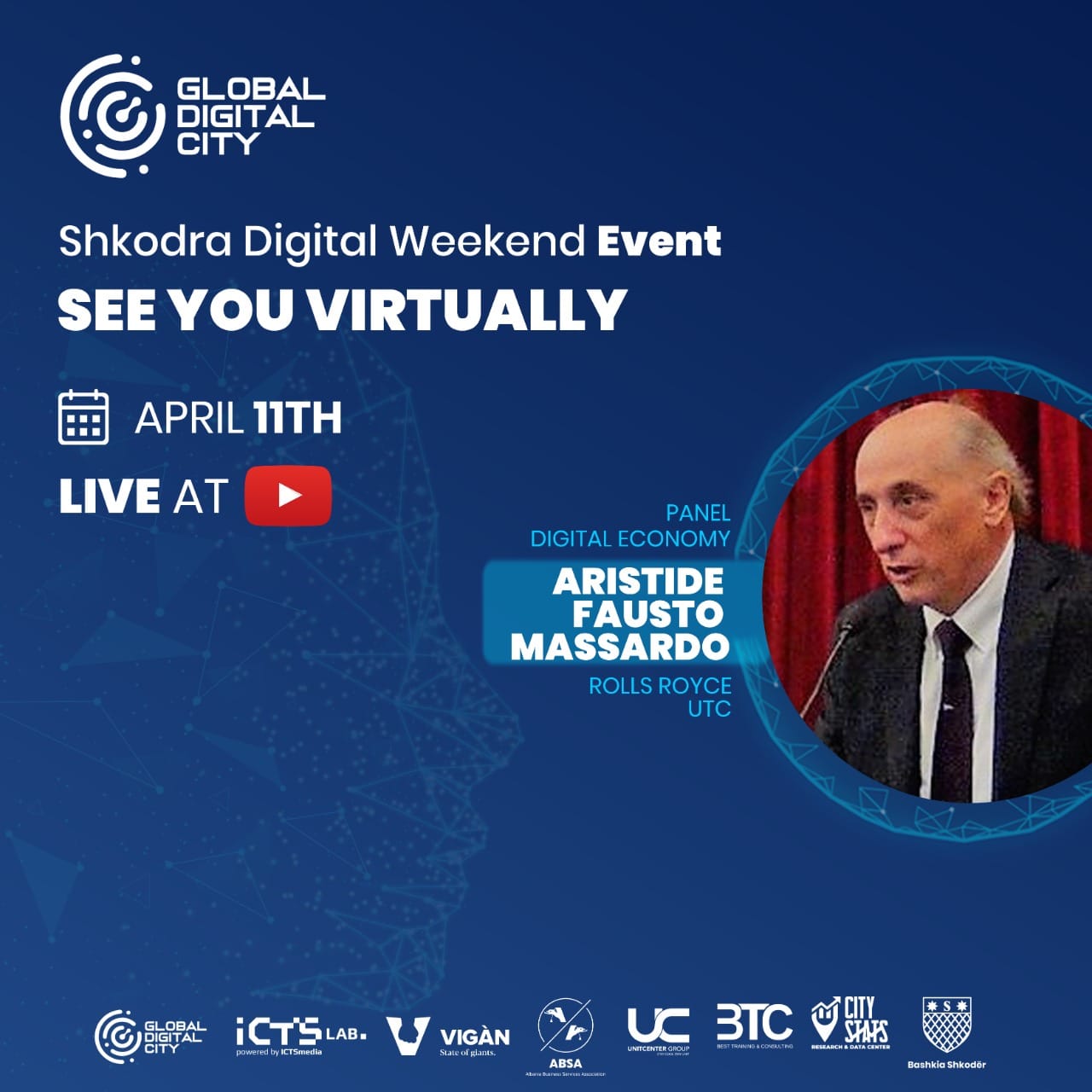 Aristide Fausto Massardo Rolls Royce UTC Digital Event Global Digital City Albania